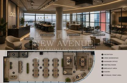 Office Space - Studio - 2 Bathrooms for sale in Concord Plaza - South Investors Area - New Cairo City - Cairo
