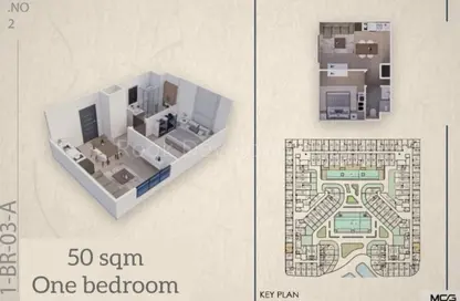 Apartment - 2 Bedrooms - 1 Bathroom for sale in Al Ahyaa District - Hurghada - Red Sea